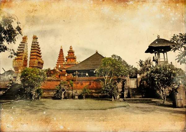 Balinese tempel - illustrationer i retro stil - Stock-foto