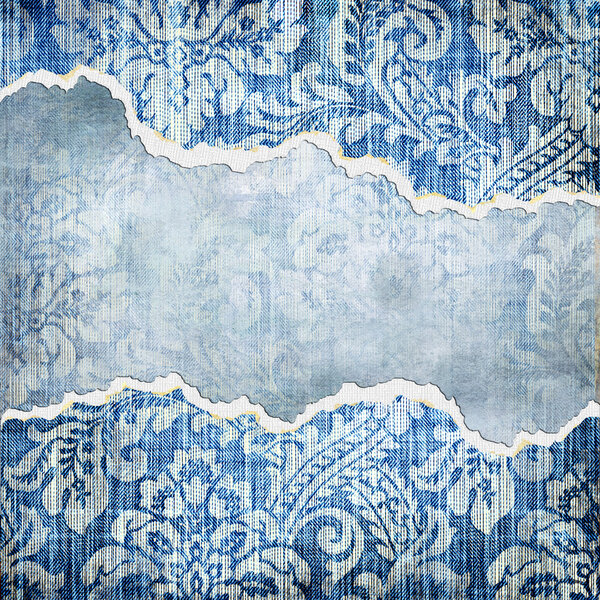 Рваный джинсовой фон с местом для текста

