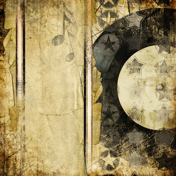 Grungy musical background with place for text
