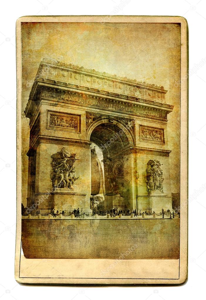 Vintage cards - European landmarks -Arch de triumph