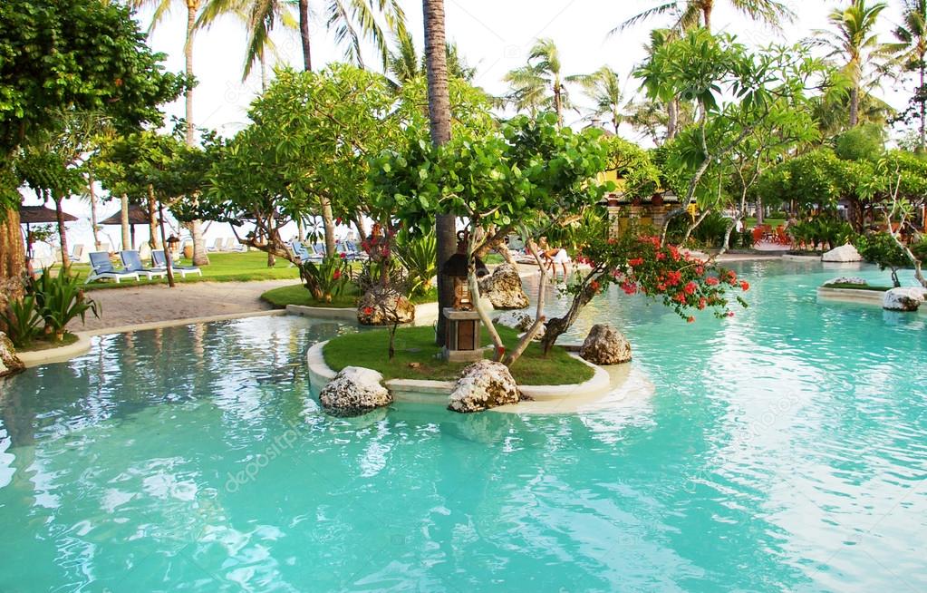 Swimming pool in luxury balinese resort