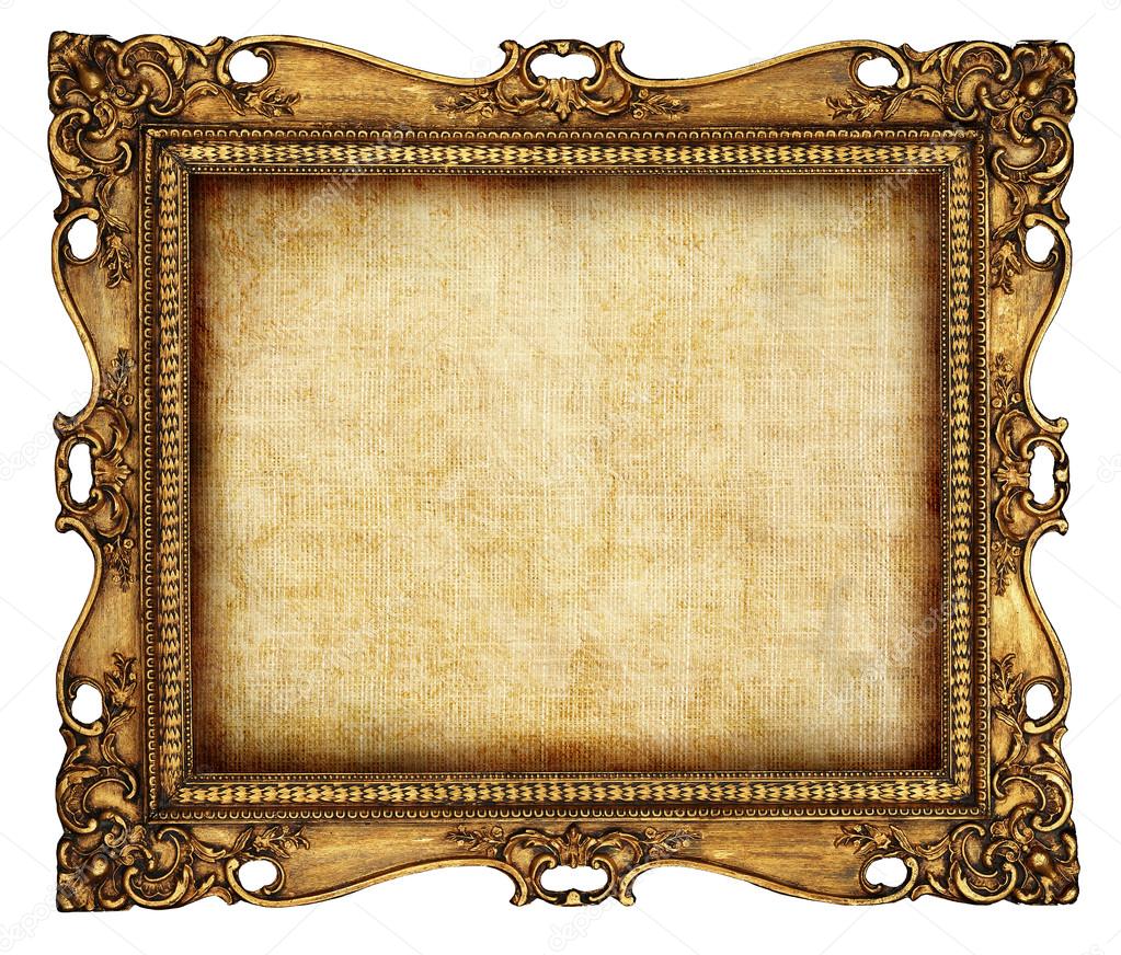 Antique frame with old canvas