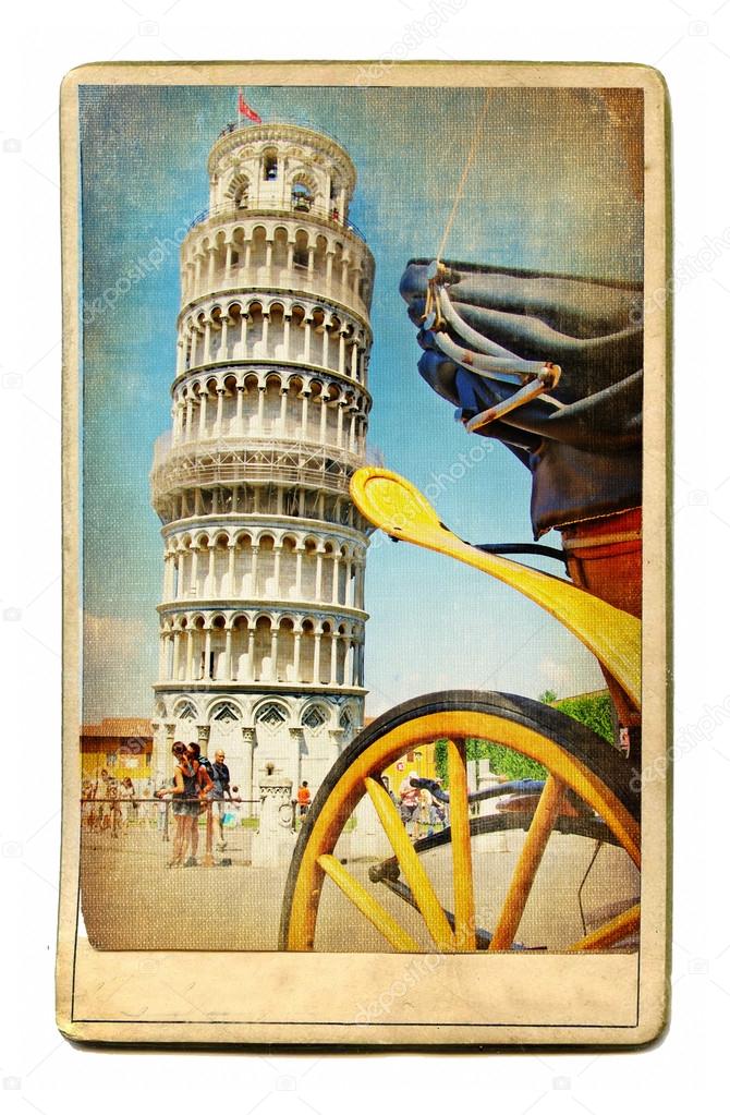 Vintage cards - European landmarks - Pisa