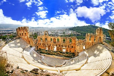 Yunanistan'daki acropolis, athnes antik tiyatro