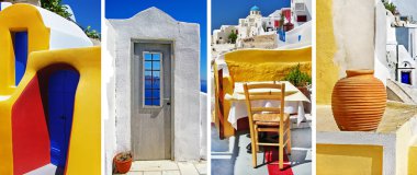 Colors of Santorini - travel in Greek islands series clipart