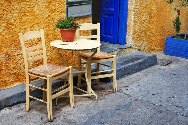 Tavernas gregas tradicionais. quadro artístico — Fotografia de Stock