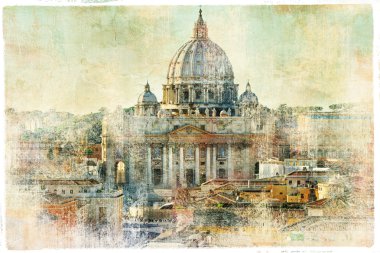Vatikan - retro tarzı resim
