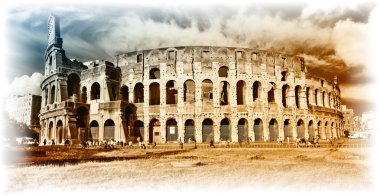 büyük colosseum - sanatsal retro resim tarz.
