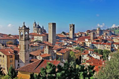 İtalya seri - antik bergamo, üst town seyahat