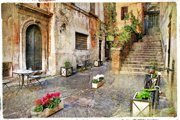 Old Italy streets of Italy. Rome — Stock Photo, Image