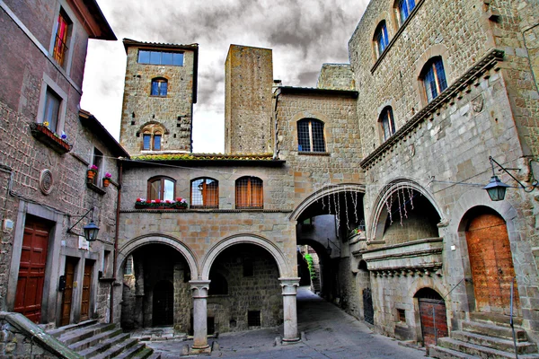 Средневековые города Италии, ретро-картина — стоковое фото