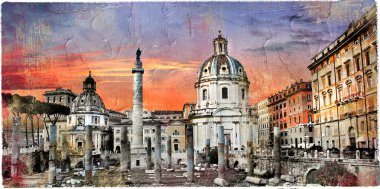 Roma forumları - retro tarzı resimde