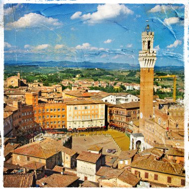 İtalya - siena - retro tarzı resimleri