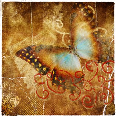 Vintage soyutlama ile kelebek