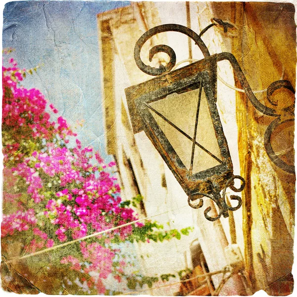 Старый фонарь - изображение в стиле ретро — стоковое фото