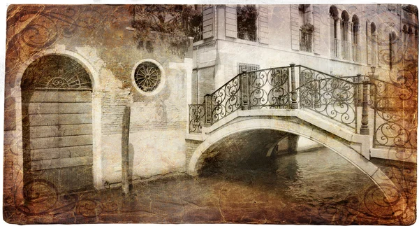 Serie de hitos europeos - tarjeta vintage - Venecia — Foto de Stock