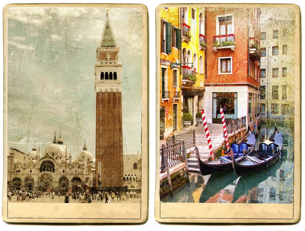 Mooie romantische Venetië-retro kaarten — Stockfoto