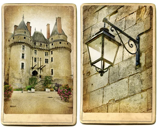 Vintage fotoğraf Fransa chaumont - sanatsal kaleler tonda — Stok fotoğraf