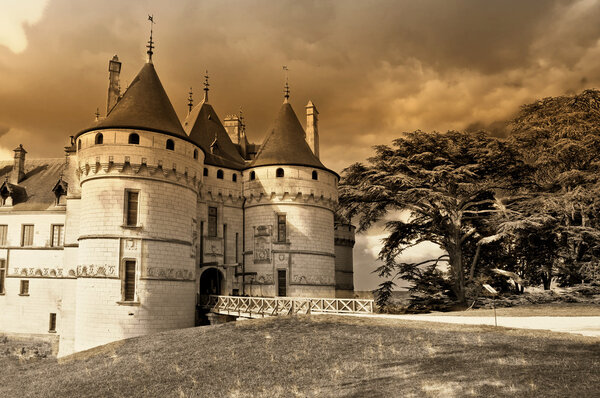 Castles of France- Chaumont - artistic toned vintage picture