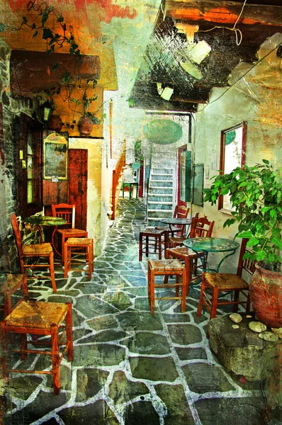 Живописные греческие деревни в стиле ретро — стоковое фото