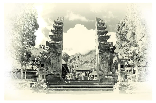 Tempel av bali-sepia tonad bild — Stockfoto