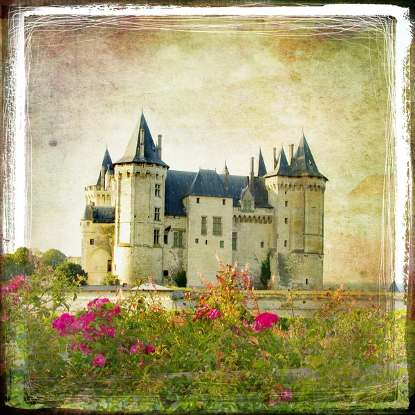 Castello di Saumur - immagine artistica retrò — Foto Stock