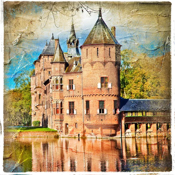 Medieval castle - artwork in painting style (from my castles collection) — Stock Photo, Image