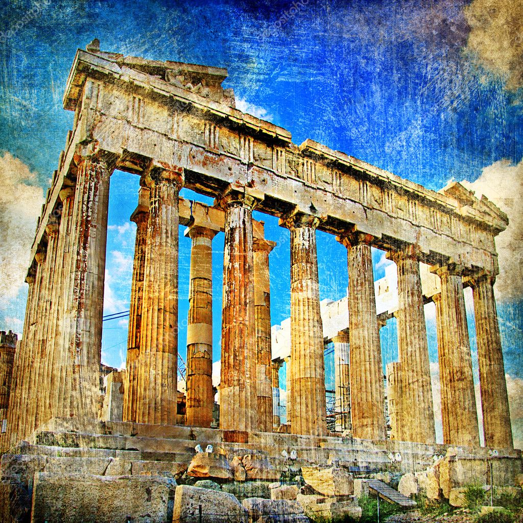 ancient acropolis - artistic retro styled picture