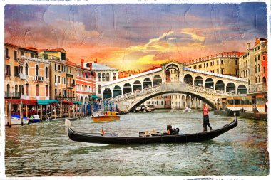 Venetian sunset, artwork in panting style clipart