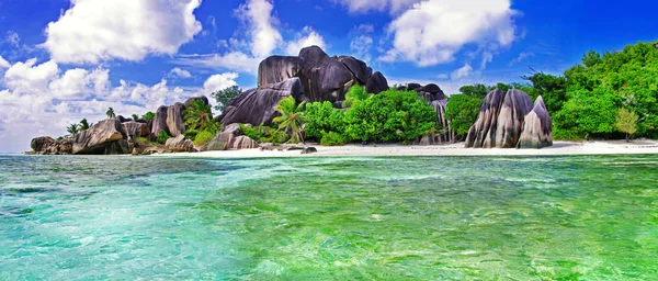 Seychelles incrível. Ilha de La Digue — Fotografia de Stock