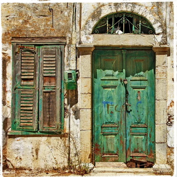 Vecchie porte. Grecia — Foto Stock