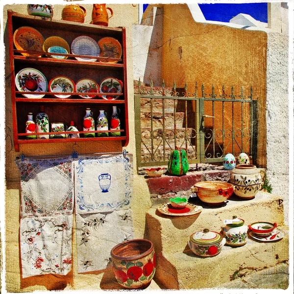 Mediterranean streets -Santorini — Stock Photo, Image