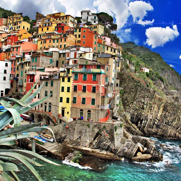 Vissersdorp pittoreske riomaggiore - cinque terre Italië — Stockfoto