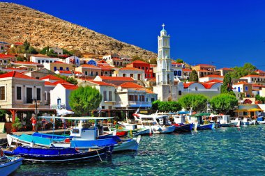 Halki-oniki resimsel küçük ada, Yunanistan