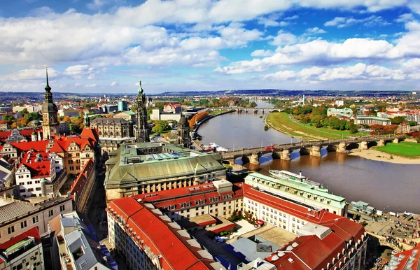 Piękne dresden, Niemcy. panoramiczny widok — Zdjęcie stockowe