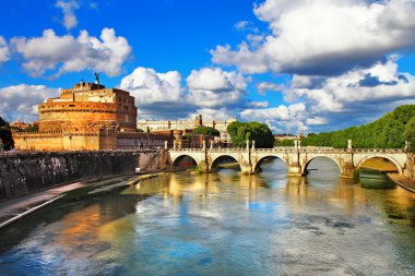 castle'nın güzel manzaralı st. angelo. Roma