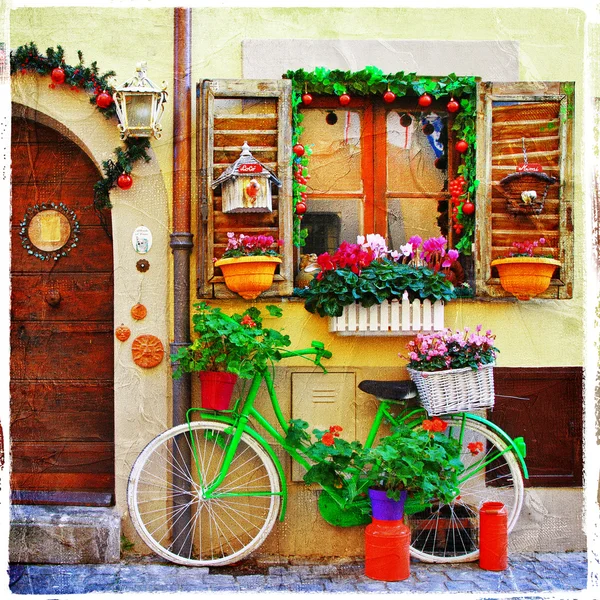 Ruas bonitas de pequenas aldeias italianas — Fotografia de Stock