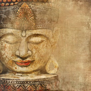 oriental background with buddha face clipart