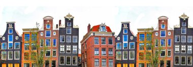 Amsterdam. geleneksel evleri kenarlık