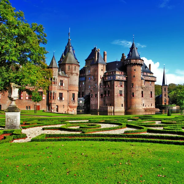 Gyönyörű, romantikus holland vár de Haar — Stock Fotó