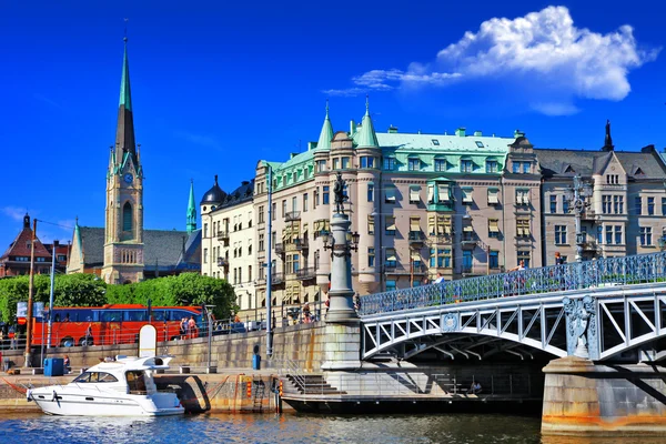 Schilderachtige grachten van stocholm, sweeden — Stockfoto