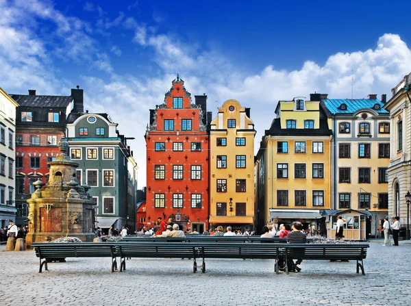 Πολύχρωμη παλιά πόλη της Στοκχόλμης Royalty Free Φωτογραφίες Αρχείου