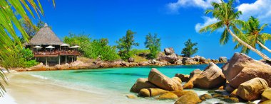 Luxury tropical holidays - Seychelles islands clipart
