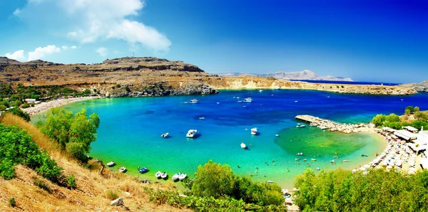 Azure bay -Rhodes islan — Stock Photo, Image