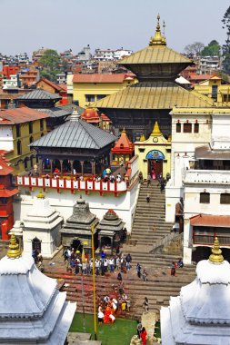 Katmandu - pashupatinath Tapınağı kremasyon karmaşık