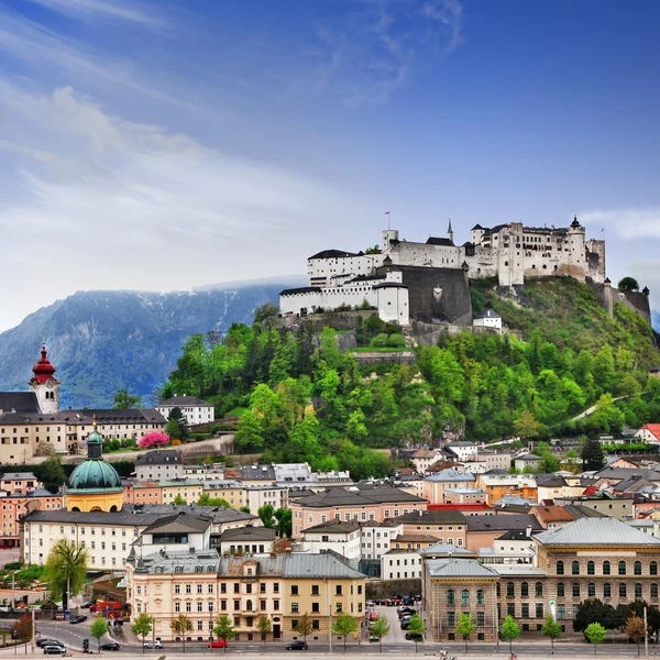 Bela vista do horizonte de Salzburgo, Áustria — Fotografia de Stock