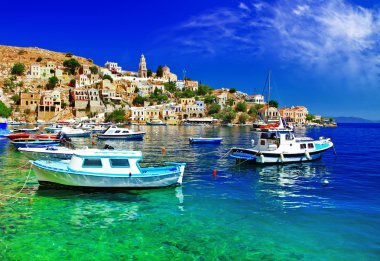 pictorial Greece series- Symi island, Dodecanes clipart