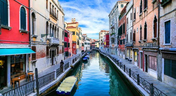 Velence Város Olaszország Romantikus Velencei Csatornák Szűk Utcákkal Olaszország Utazás — Stock Fotó