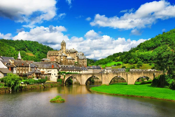 Estaing -  one of the most picturesque villages in France. — Stock Photo, Image