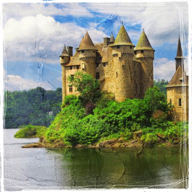 Chateau de val - castle Gölü - sanatsal resim içinde resim s